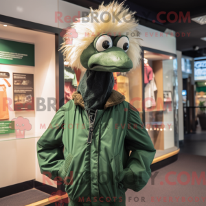 Green Emu mascot costume...
