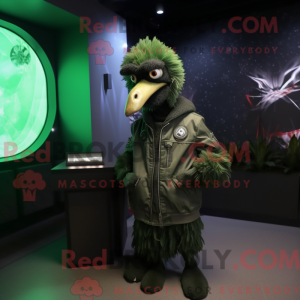 Grønn Emu-maskotdraktfigur...