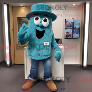 Teal Phone maskot kostume...