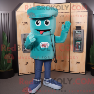 Teal Phone maskot kostume...