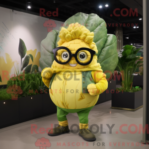 Gold Cabbage maskot kostume...