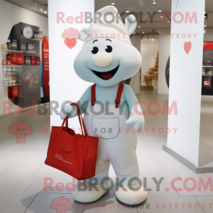 White Heart mascot costume...