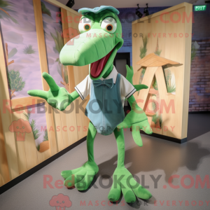 Grøn Pterodactyl maskot...