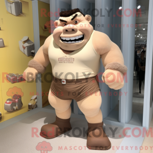 Béžová postava maskota...