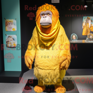 Gul orangutang maskot...
