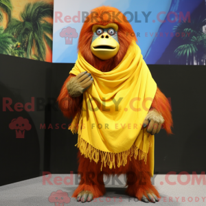 Gul orangutangmaskotkostyme...