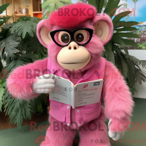 Pink Monkey maskot kostume...