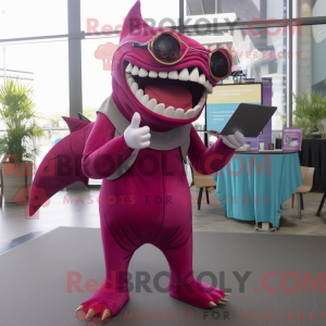 Magenta Megalodon maskot...