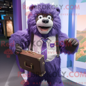 Lilla Sloth Bear maskot...