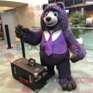 Purple Sloth Bear mascot...