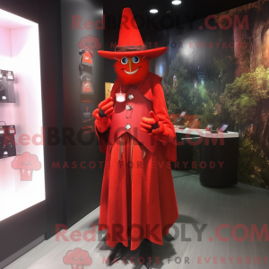 Red Witch mascot costume...