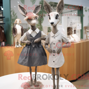 Grå rådyr maskot kostume...