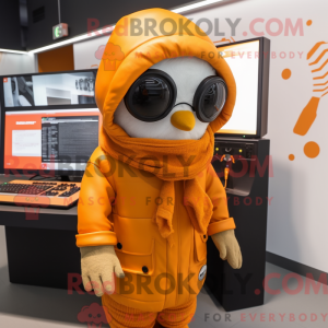 Orange computer maskot...