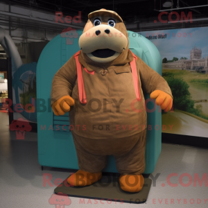 Brown Walrus mascot costume...