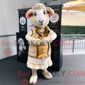 Beige Ram-maskotdraktfigur...