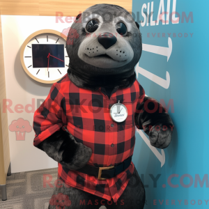 Black Seal mascot costume...