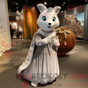 Gray Ermine mascot costume...