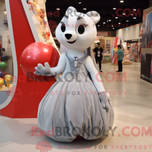 Gray Ermine mascot costume...