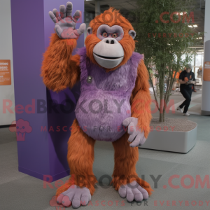 Lavendel orangutang maskot...