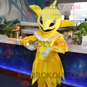 Yellow Manta Ray mascot...