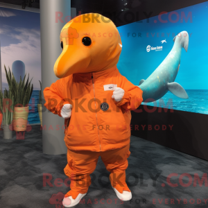 Orange Narwhal mascot...