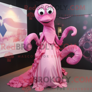 Pink Hydra maskot kostume...
