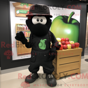 Black Apple mascot costume...