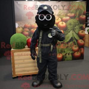 Black Apple mascot costume...