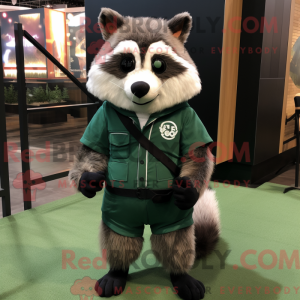 Forest Green Raccoon mascot...
