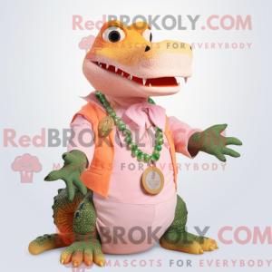 Peach Crocodile mascot...