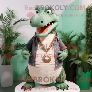 Peach Crocodile maskot...