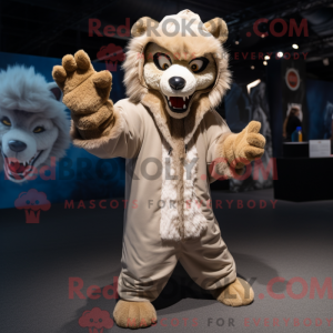 Beige Werewolf mascot...