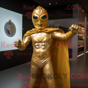 Guld superhelte maskot...