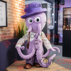 Lavendel Octopus maskot...
