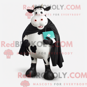 Sort Holstein Cow maskot...