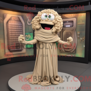 Beige Medusa mascot costume...