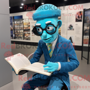 Cyan Acrobat mascot costume...