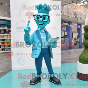 Cyan Acrobat mascot costume...