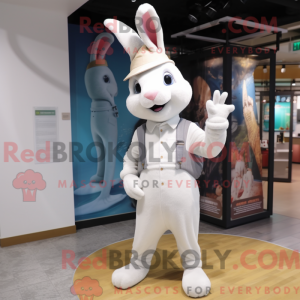 Hvid kanin maskot kostume...