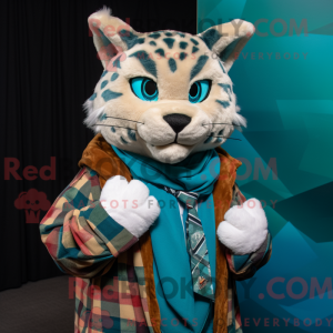 Turquoise Bobcat mascot...