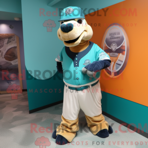 Teal Camel mascot costume...