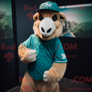 Teal Camel mascot costume...