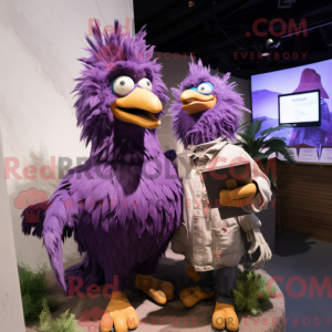 Purple Roosters mascot...