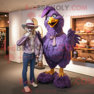 Purple Roosters mascot...