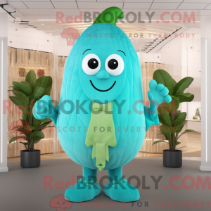 Turquoise Cucumber mascot...