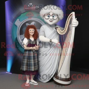 Hvid Celtic Harpe maskot...