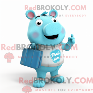 Sky Blue Sow maskot kostume...