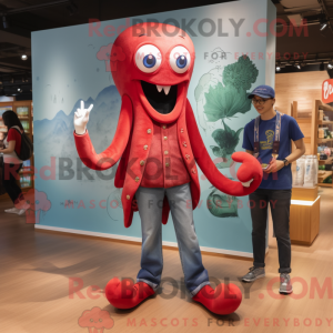 Red Kraken mascot costume...
