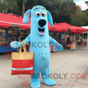 Sky Blue Hot Dogs maskot...