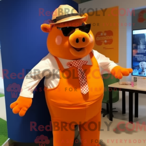 Orange Sow mascot costume...